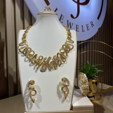 Cursive Linked Jewelry Set