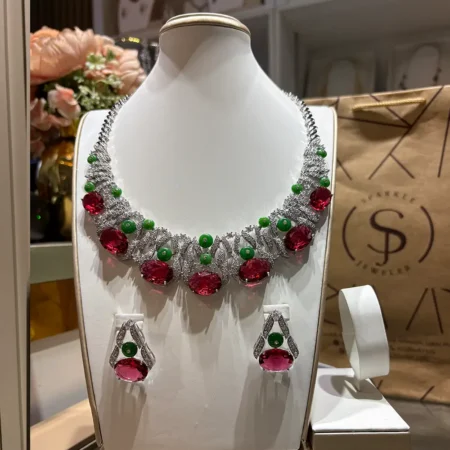 Wine & Green Jewelry Set
