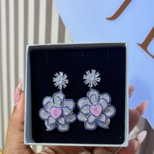 Blue and Pink Bloom Earring
