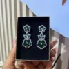 Green Floral Earrings