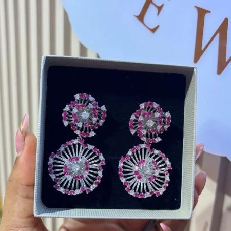 Magenta Spiral Earrings