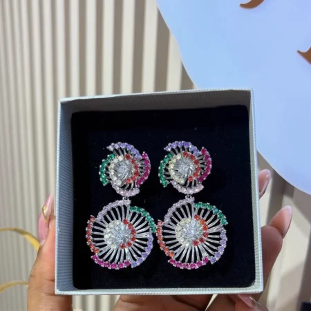 Multitone Spiral Earrings