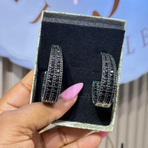 Black Cursive Earring