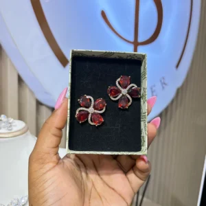 Red Floral Earring