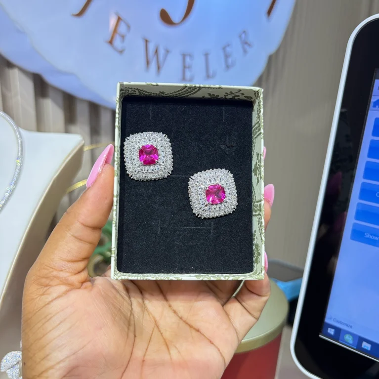 Pink Silver Stud