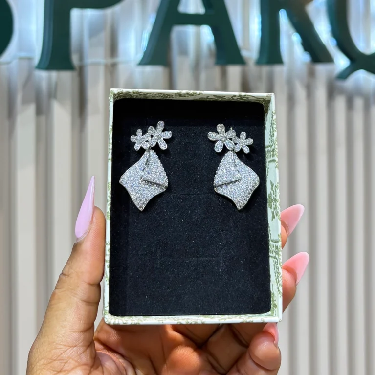 Silver Bridal Earring