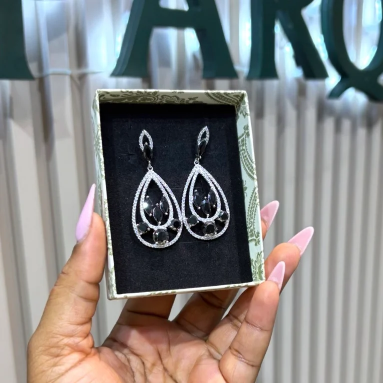 Black and silver Earring