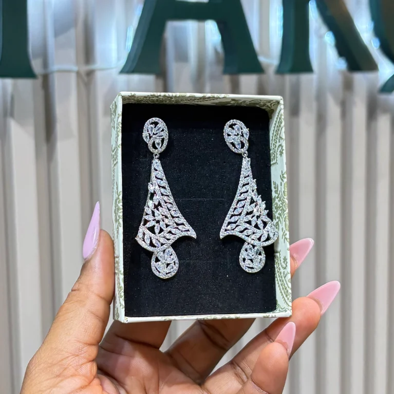 Silver Bridal Earring