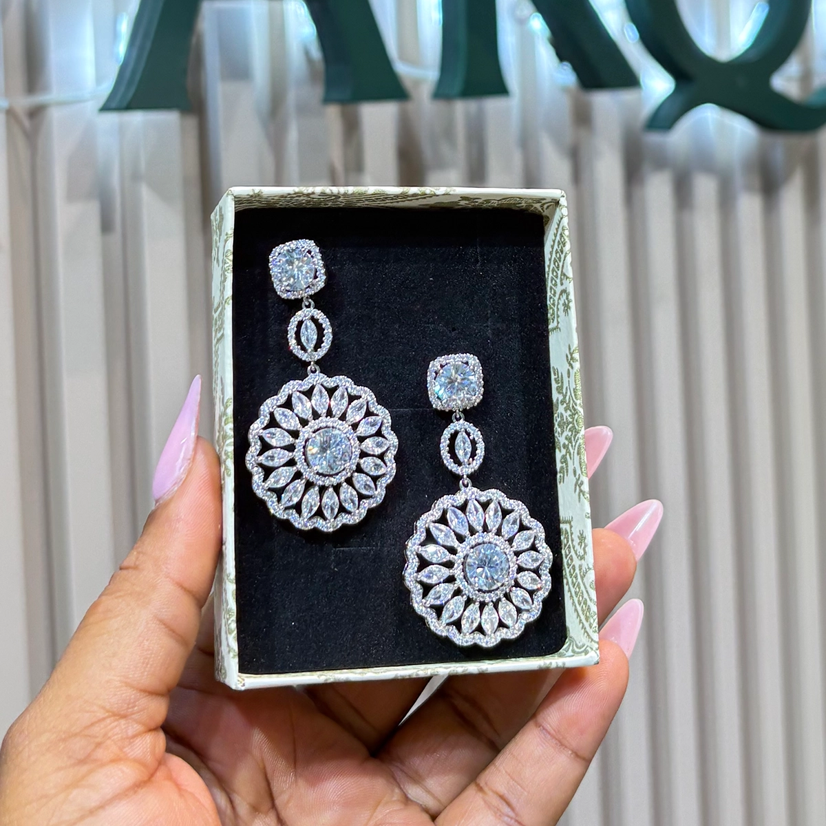Silver Bridal Earring