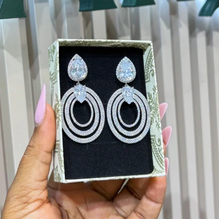 Silver Bridal Earring
