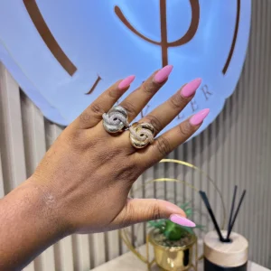Bold Cursive Cocktail Ring