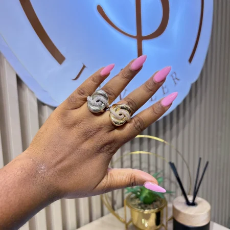 Bold Cursive Cocktail Ring