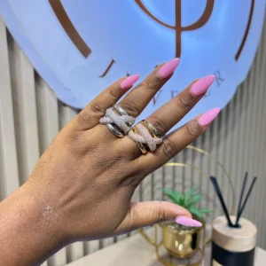 Bold Cursive Cocktail Ring