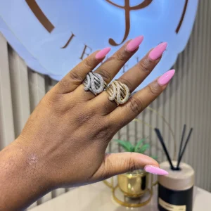 Bold Cursive Cocktail Rings