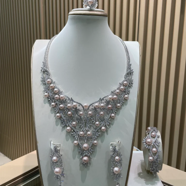 Pink Coral Detail Jewelry Set