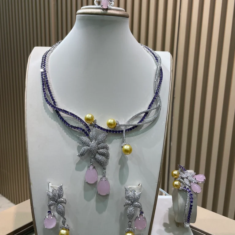 Hibiscus Purple Jewelry Set