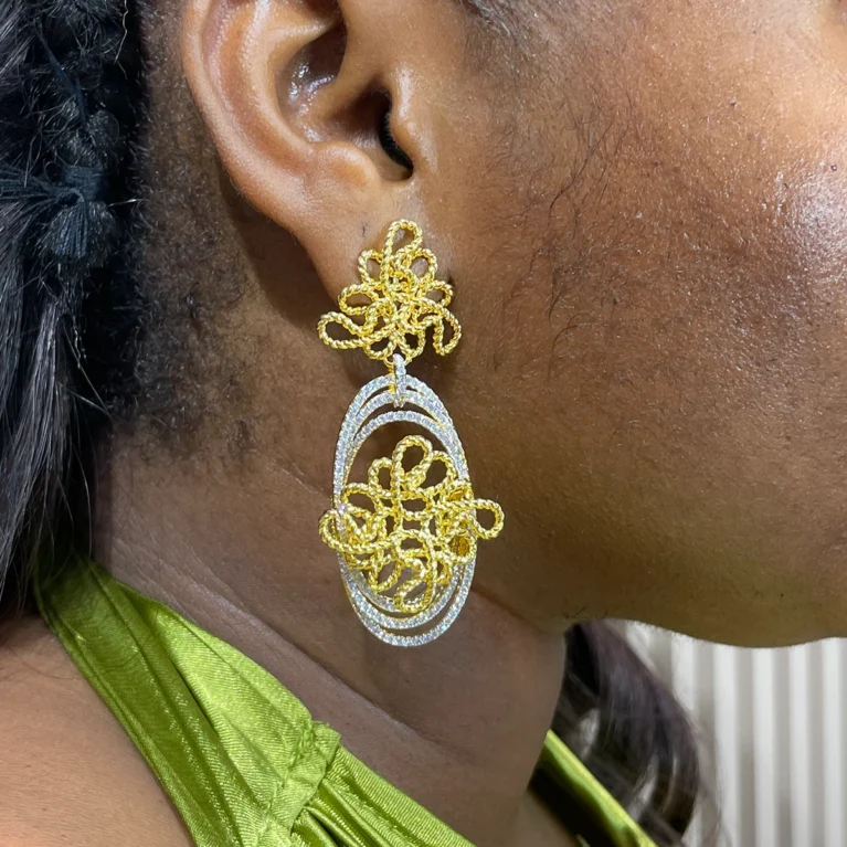 Two Tone Dangling Earring
