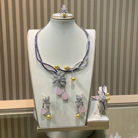 Hibiscus Purple Jewelry Set