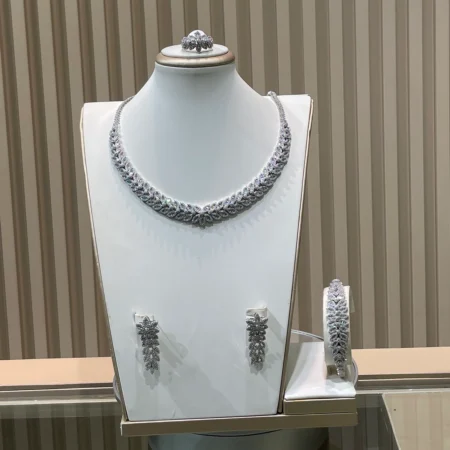 Detailed Silver Jewelry Set