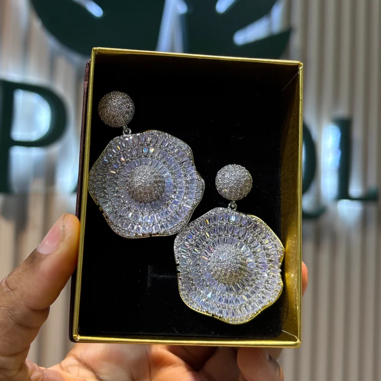 Round Silver Earring