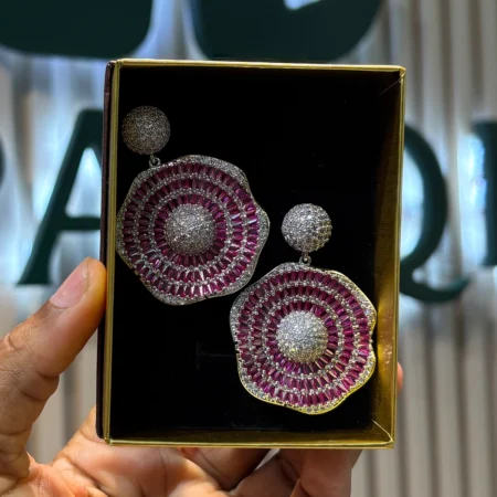 Round Pink Earring