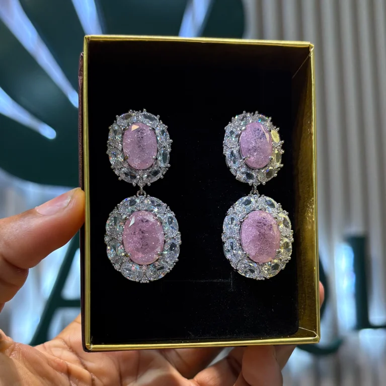 Pink Drop Earring