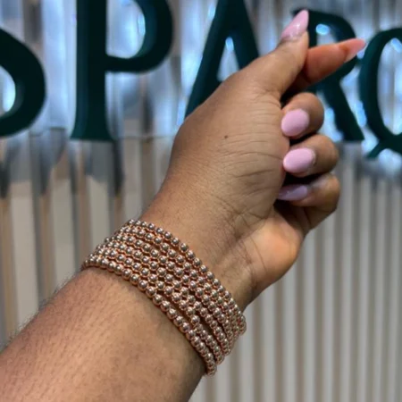 Beaded Bracelets Medium size ROSEGOLD