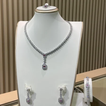 Dainty Silver & Pink Set